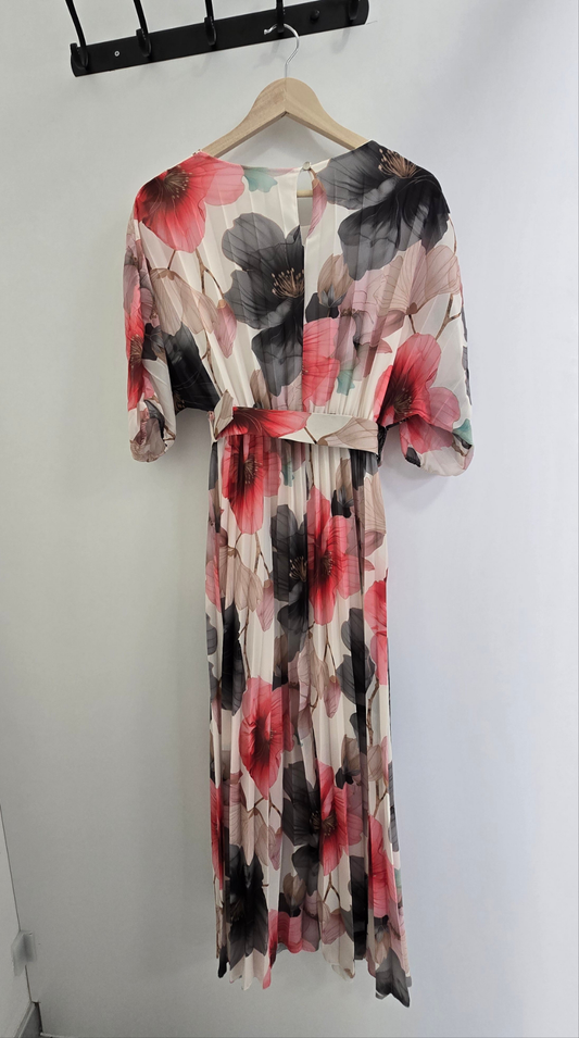 Floral Pleated Maxi Dress